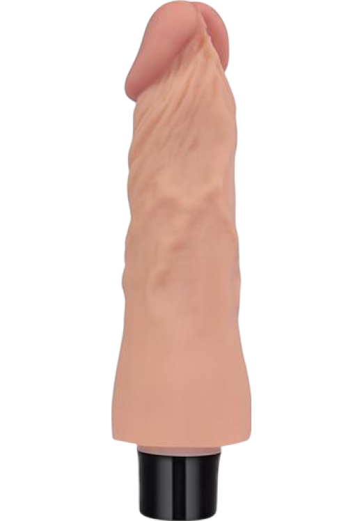 Ρεαλιστικός δονητής από tpe σε φυσικό χρώμα, μήκους 18 εκ. και μέγιστης διαμέτρου 3,9 εκ.