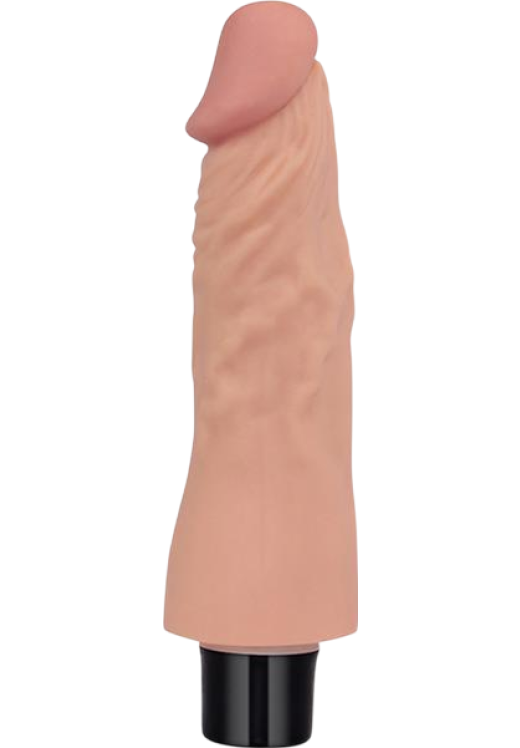 Ρεαλιστικός δονητής από tpe σε φυσικό χρώμα, μήκους 18 εκ. και μέγιστης διαμέτρου 3,9 εκ.