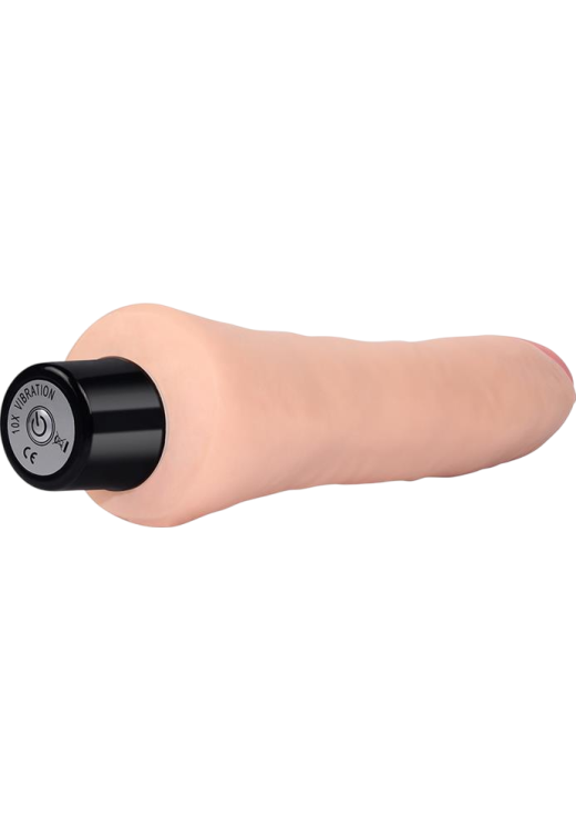 Ρεαλιστικός δονητής σε φυσικό χρώμα, μήκους 23 εκ, και μέγιστης διαμέτρου 3,8 εκ,