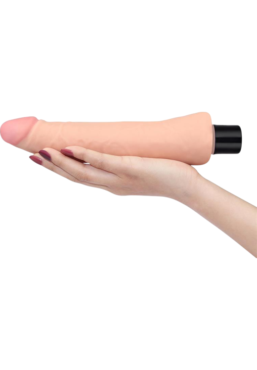 Ρεαλιστικός δονητής σε φυσικό χρώμα, μήκους 23 εκ, και μέγιστης διαμέτρου 3,8 εκ,