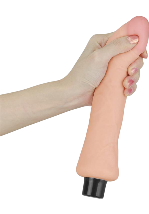 Ρεαλιστικός δονητής σε φυσικό χρώμα, μήκους 23 εκ, και μέγιστης διαμέτρου 3,8 εκ,