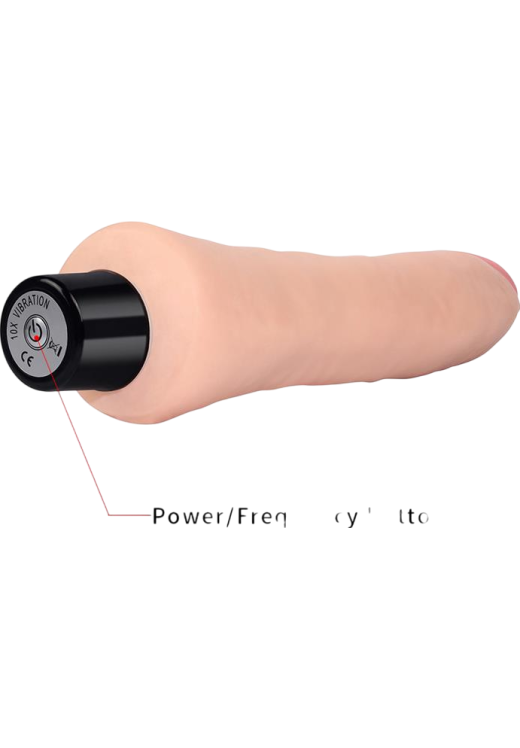 Ρεαλιστικός δονητής σε φυσικό χρώμα, μήκους 23 εκ, και μέγιστης διαμέτρου 3,8 εκ,