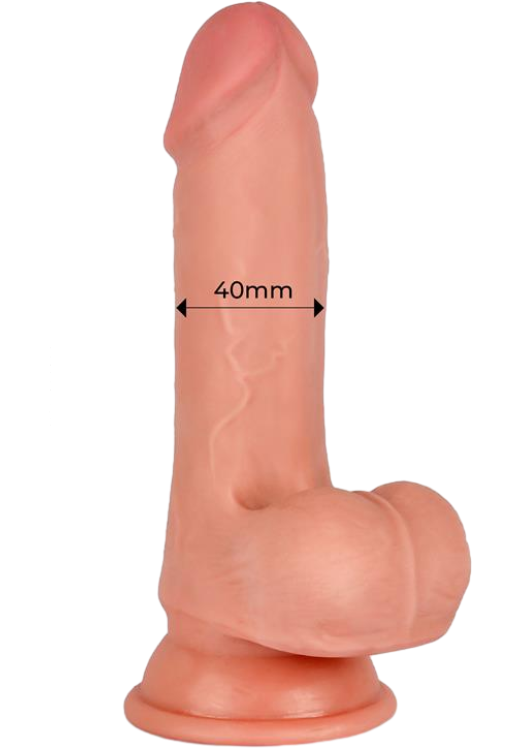 Ομοίωμα πέους από pvc σε φυσικό χρώμα, μήκους 19,5 εκ. και μέγιστης διαμέτρου 4 εκ.