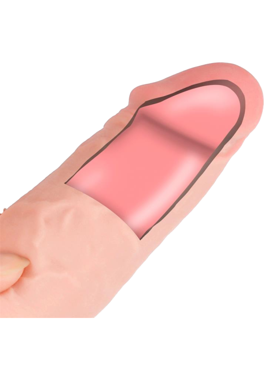 Ομοίωμα πέους από pvc σε φυσικό χρώμα, μήκους 18,5 εκ. και μέγιστης διαμέτρου 3,8 εκ.