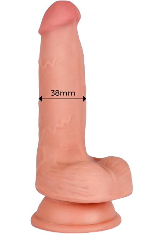 Ομοίωμα πέους από pvc σε φυσικό χρώμα, μήκους 18,5 εκ. και μέγιστης διαμέτρου 3,8 εκ.