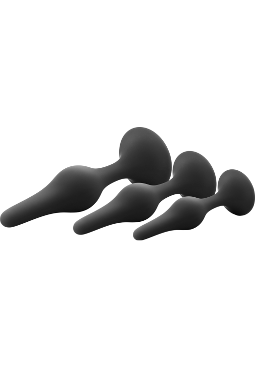 Σετ πρωκτικές σφήνες από σιλικόνη σε μαύρο χρώμα