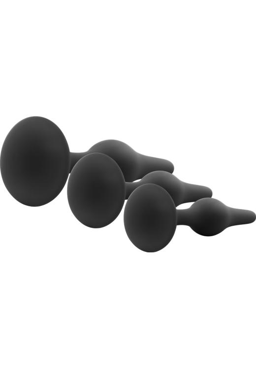 Σετ πρωκτικές σφήνες από σιλικόνη σε μαύρο χρώμα