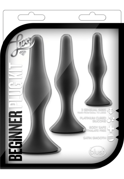 Σετ πρωκτικές σφήνες από σιλικόνη σε μαύρο χρώμα