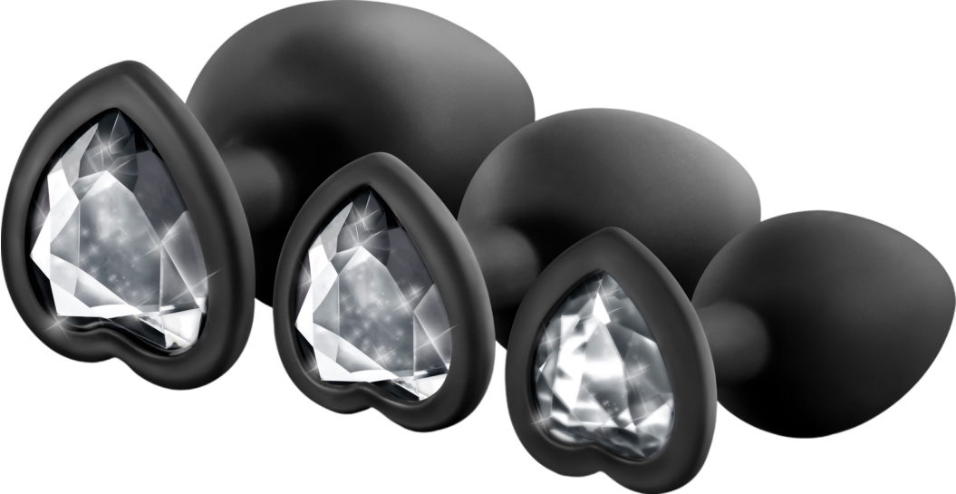 Σετ πρωκτικές σφήνες από σιλικόνη σε μαύρο χρώμα