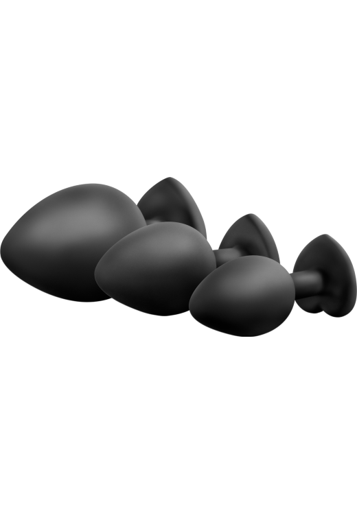 Σετ πρωκτικές σφήνες από σιλικόνη σε μαύρο χρώμα