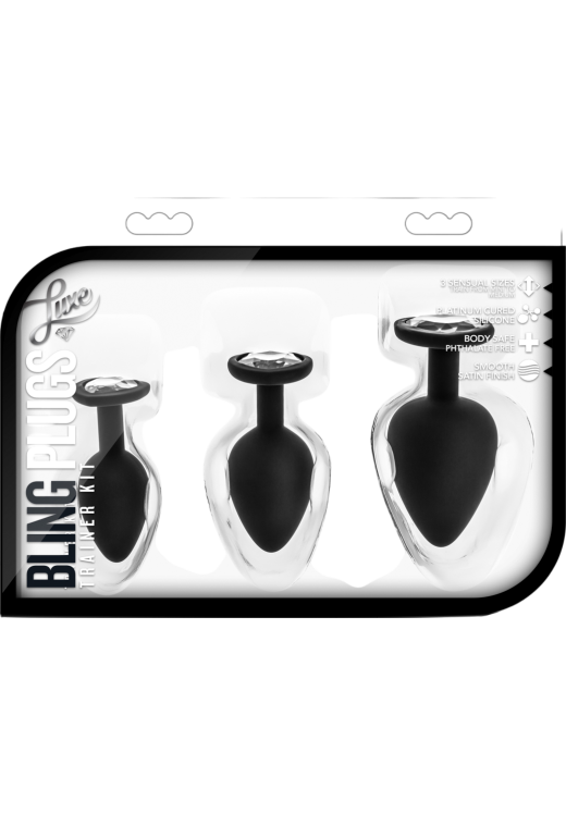 Σετ πρωκτικές σφήνες από σιλικόνη σε μαύρο χρώμα