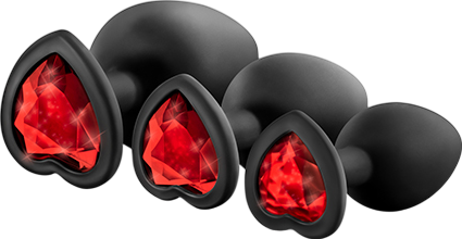 Σετ πρωκτικές σφήνες από σιλικόνη σε μαύρο χρώμα