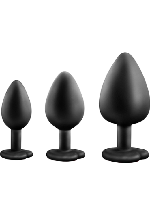 Σετ πρωκτικές σφήνες από σιλικόνη σε μαύρο χρώμα