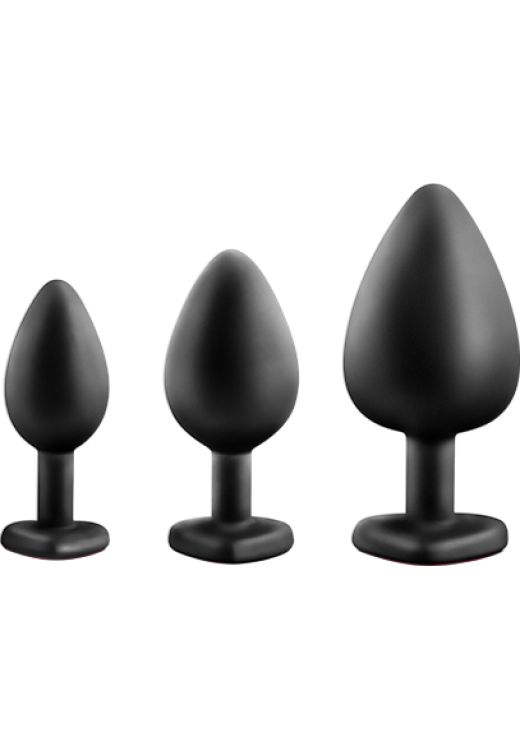 Σετ πρωκτικές σφήνες από σιλικόνη σε μαύρο χρώμα