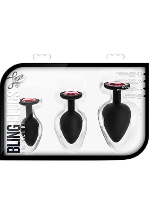 Σετ πρωκτικές σφήνες από σιλικόνη σε μαύρο χρώμα