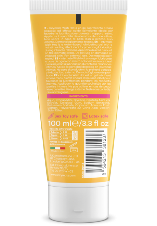 Θερμαντικό λιπαντικό με άρωμα ουδέτερο σε συσκευασία 100  ml σε φυσικό χρώμα