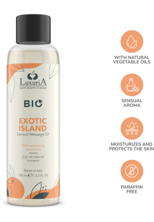 Λάδι μασάζ με άρωμα exotic island σε συσκευασία 100  ml