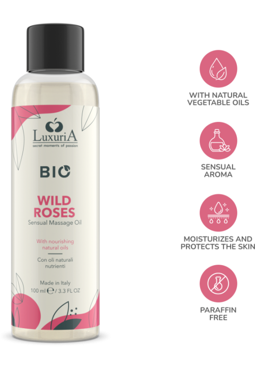 Λάδι μασάζ με άρωμα wild roses σε συσκευασία 100  ml