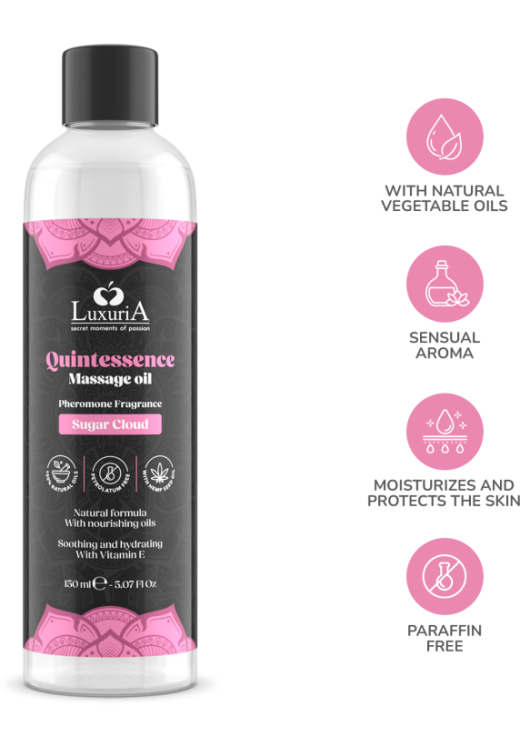Λάδι μασάζ με άρωμα ζαχαρωτό σε συσκευασία 150 ml σε φυσικό χρώμα