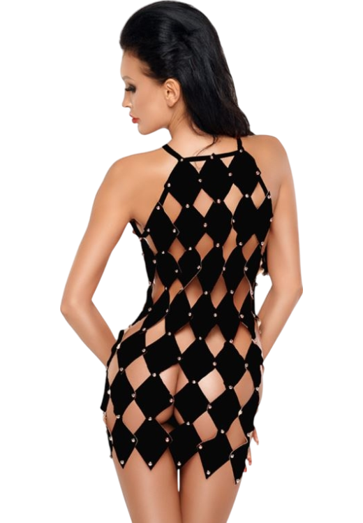 Φόρεμα με halter neck από απαλό ύφασμα σε μαύρο χρώμα