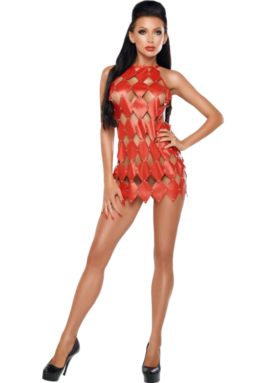 Φόρεμα με halter neck από απαλό ύφασμα σε κόκκινο χρώμα