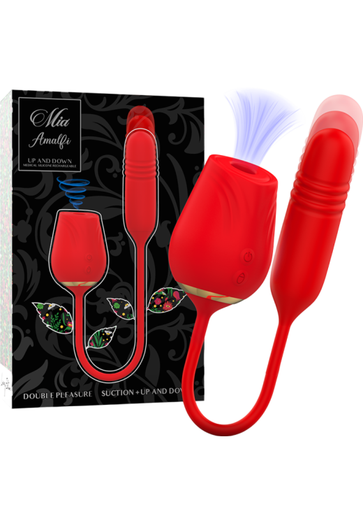 Παλμικός δονητής από σιλικόνη σε κόκκινο χρώμα, μήκους 20 εκ. και μέγιστης διαμέτρου 3 εκ.