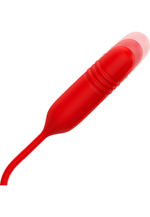 Παλμικός δονητής από σιλικόνη σε κόκκινο χρώμα, μήκους 20 εκ. και μέγιστης διαμέτρου 3 εκ.