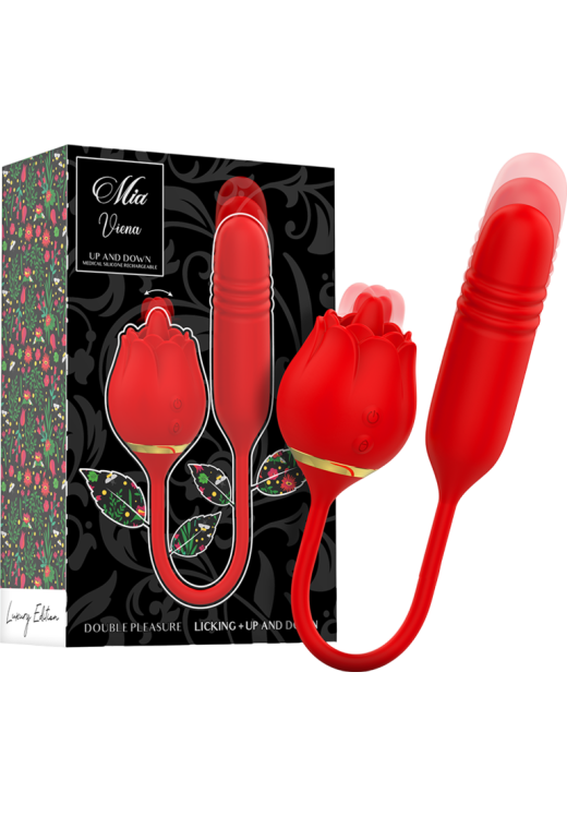 Rabbit δονητής από σιλικόνη σε κόκκινο χρώμα