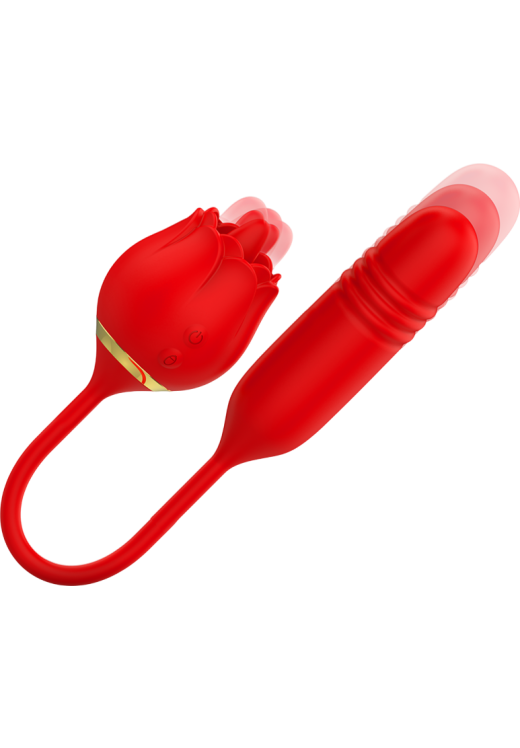 Rabbit δονητής από σιλικόνη σε κόκκινο χρώμα