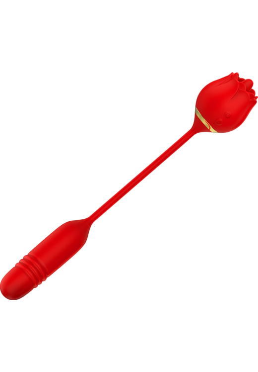 Rabbit δονητής από σιλικόνη σε κόκκινο χρώμα