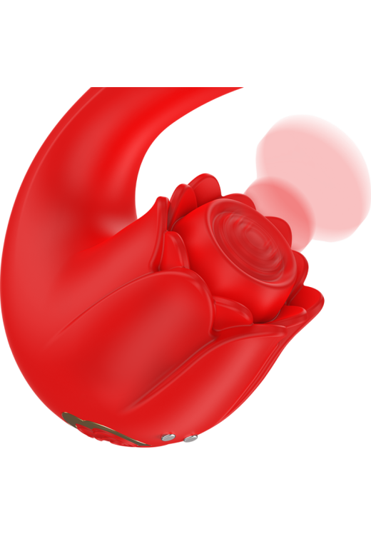 Κλειτοριδικός δονητής από σιλικόνη σε κόκκινο χρώμα, μήκους 11,5 εκ. και μέγιστης διαμέτρου 3,5 εκ.