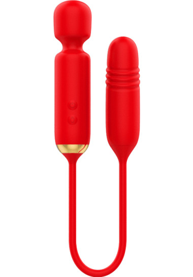 Mia Toscana Double Pleasure Wand + Up And Down Δονητής μασάζ από σιλικόνη σε κόκκινο χρώμα