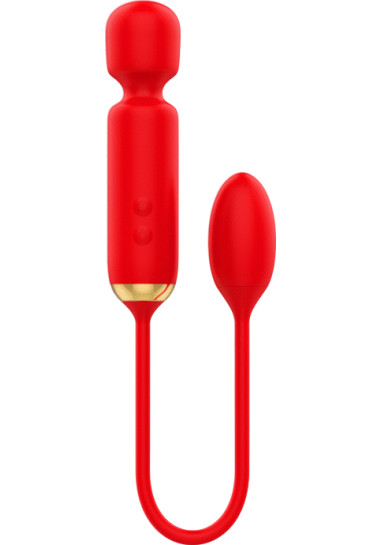 Mia Toscana Double Pleasure Wand + Vibrating Egg Δονούμενο αυγό από σιλικόνη σε κόκκινο χρώμα