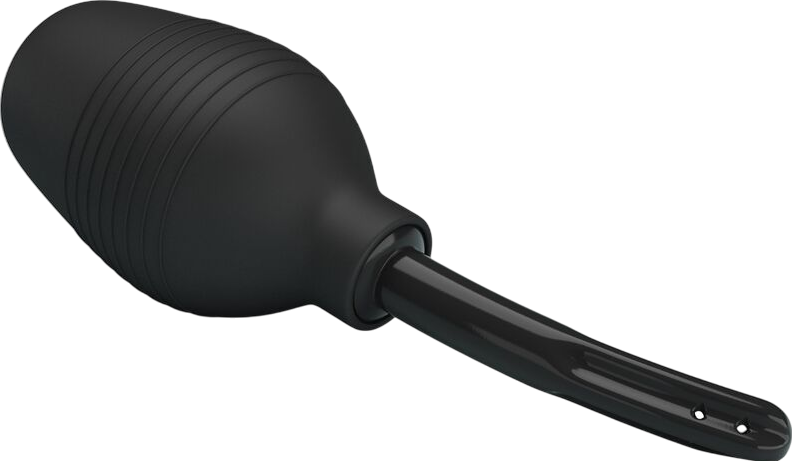 Πρωκτικό κλύσμα σε συσκευασία 310  ml από pvc σε μαύρο χρώμα, μήκους 13,8 εκ. και μέγιστης διαμέτρου 7,2 εκ.