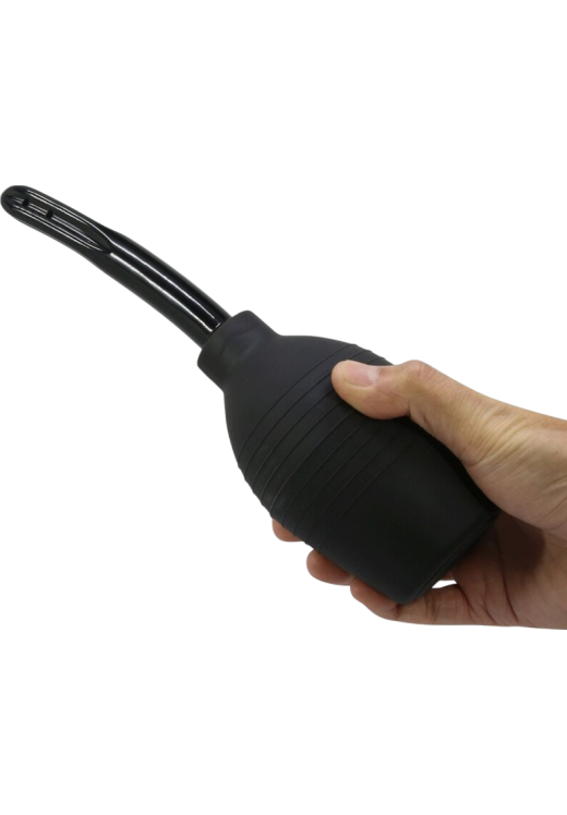 Πρωκτικό κλύσμα σε συσκευασία 310  ml από pvc σε μαύρο χρώμα, μήκους 13,8 εκ. και μέγιστης διαμέτρου 7,2 εκ.