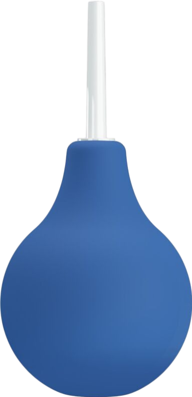 Πρωκτικό κλύσμα σε συσκευασία 224  ml από pvc σε μπλέ χρώμα, μήκους 16,7 εκ. και μέγιστης διαμέτρου 8 εκ.