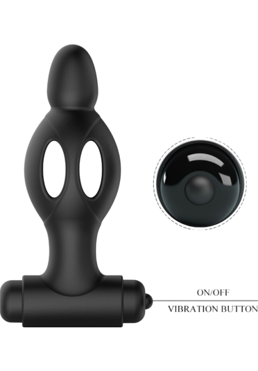 Δονούμενη σφήνα από σιλικόνη σε μαύρο χρώμα, μήκους 11,8 εκ. και μέγιστης διαμέτρου 4 εκ.