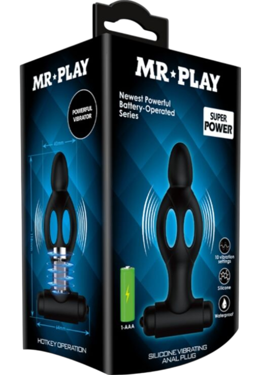 Δονούμενη σφήνα από σιλικόνη σε μαύρο χρώμα, μήκους 11,8 εκ. και μέγιστης διαμέτρου 4 εκ.