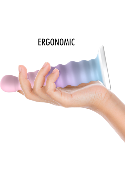 Κλασσικό dildo από σιλικόνη σε μοβ χρώμα, μήκους 17 εκ. και μέγιστης διαμέτρου 3,5 εκ.