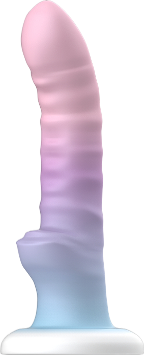 Κλασσικό dildo από σιλικόνη σε μοβ χρώμα, μήκους 17 εκ. και μέγιστης διαμέτρου 3 εκ.