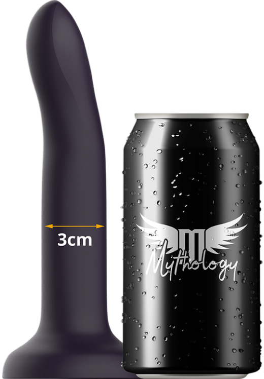 Κλασσικό dildo από σιλικόνη σε μαύρο χρώμα, μήκους 17 εκ. και μέγιστης διαμέτρου 3 εκ.