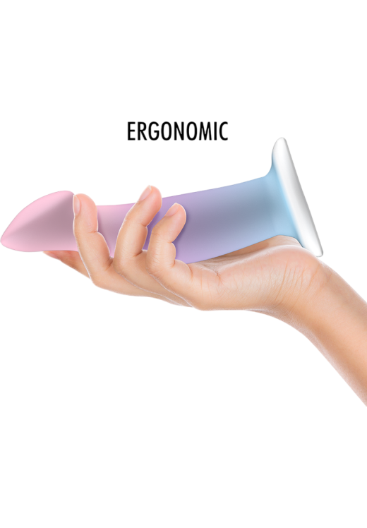 Κλασσικό dildo από σιλικόνη σε μοβ χρώμα, μήκους 16,5 εκ. και μέγιστης διαμέτρου 3,5 εκ.