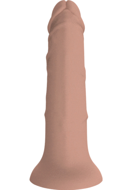 Ρεαλιστικός δονητής από σιλικόνη σε φυσικό χρώμα, μήκους 20 εκ. και μέγιστης διαμέτρου 4 εκ.