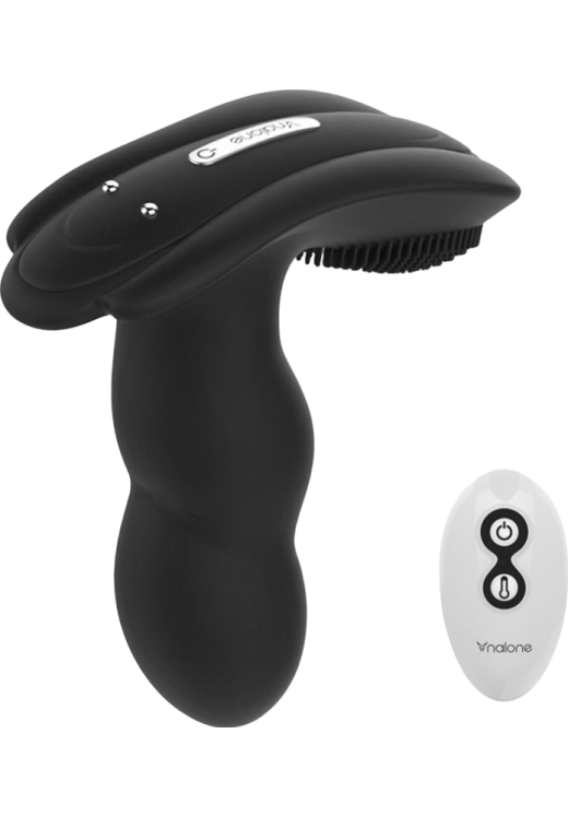 Δονούμενη σφήνα από σιλικόνη σε μαύρο χρώμα με τηλεχειριζόμενο χειρισμό