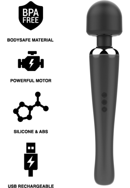 Δονητής μασάζ από σιλικόνη σε μαύρο χρώμα