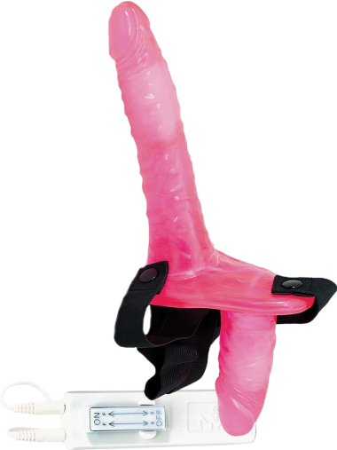 Δονούμενο στραπόν από pvc σε ροζ χρώμα, μήκους 20 εκ. και μέγιστης διαμέτρου 3,5 εκ.