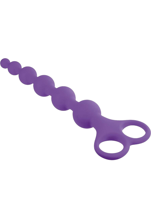 Πρωκτικές μπίλιες από σιλικόνη σε μοβ χρώμα, μήκους 22,8 εκ. και μέγιστης διαμέτρου 3,2 εκ.