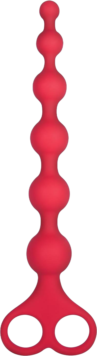 Πρωκτικές μπίλιες από σιλικόνη σε κόκκινο χρώμα, μήκους 26 εκ. και μέγιστης διαμέτρου 2,8 εκ.