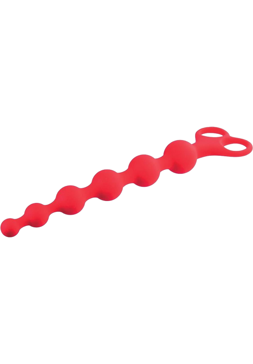 Πρωκτικές μπίλιες από σιλικόνη σε κόκκινο χρώμα, μήκους 26 εκ. και μέγιστης διαμέτρου 2,8 εκ.