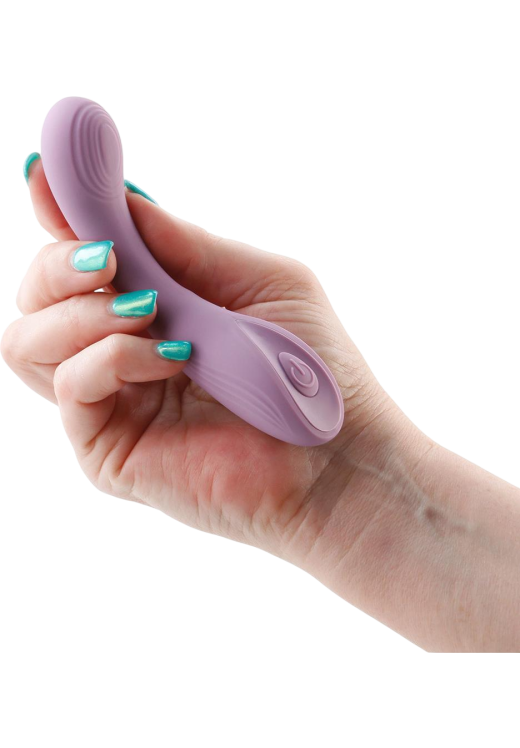 Δονητής σημείου g από σιλικόνη σε μοβ χρώμα, μήκους 13,7 εκ. και μέγιστης διαμέτρου 2,7 εκ.